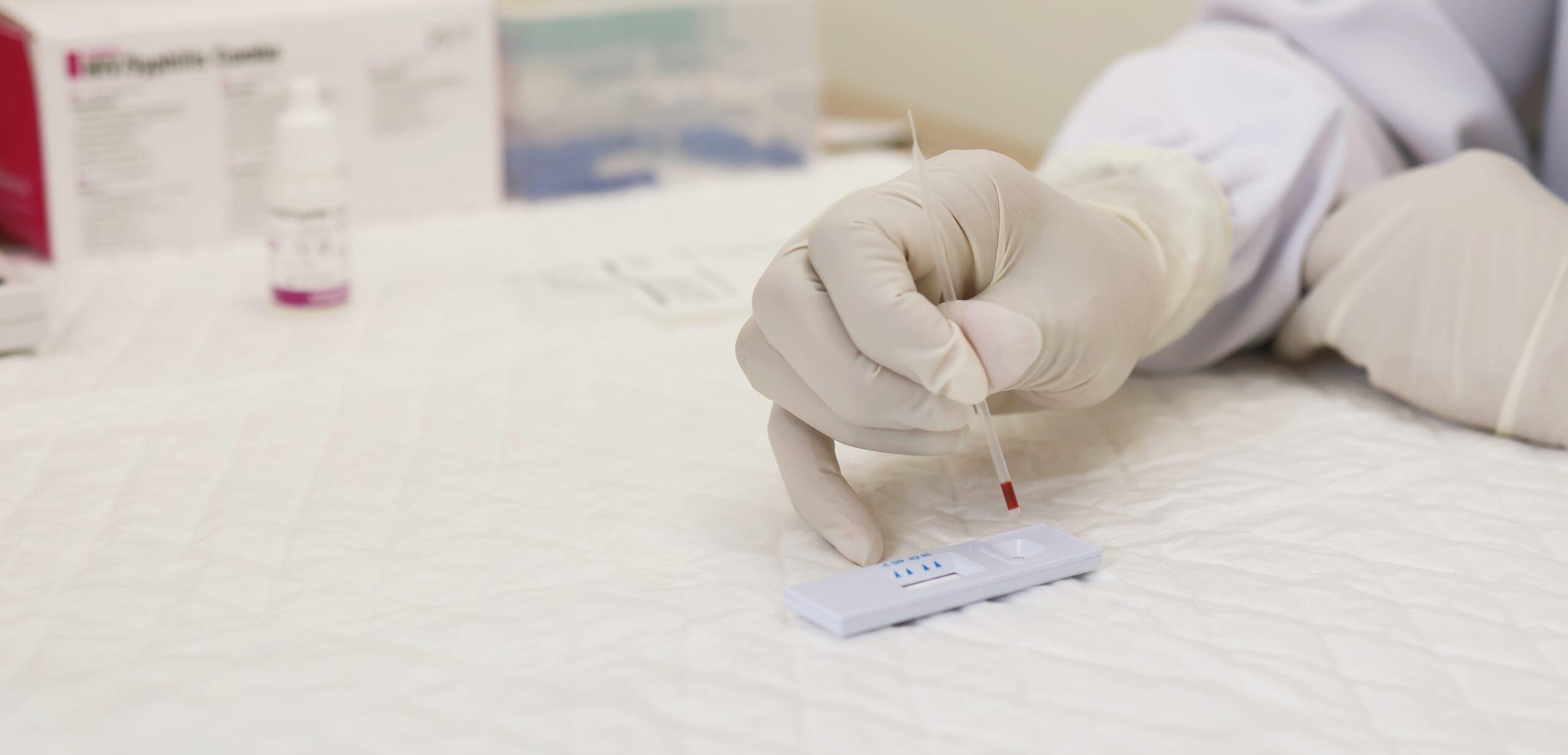 STD test being performed in an urgent care