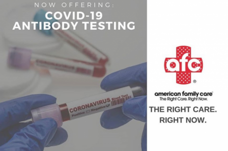 COVID-19 Antibody Testing for walk-in patients at AFC Urgent Care West Hartford, CT