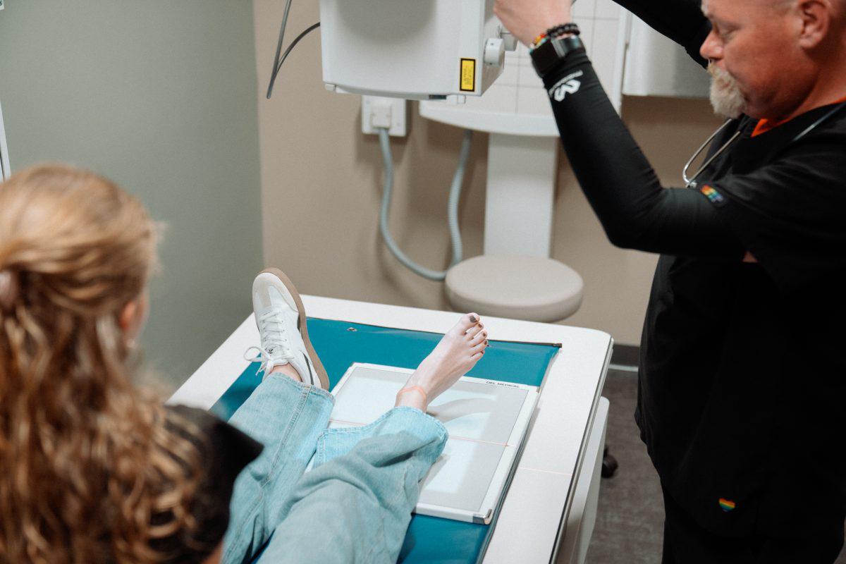 AFC provider x-rays patient's foot