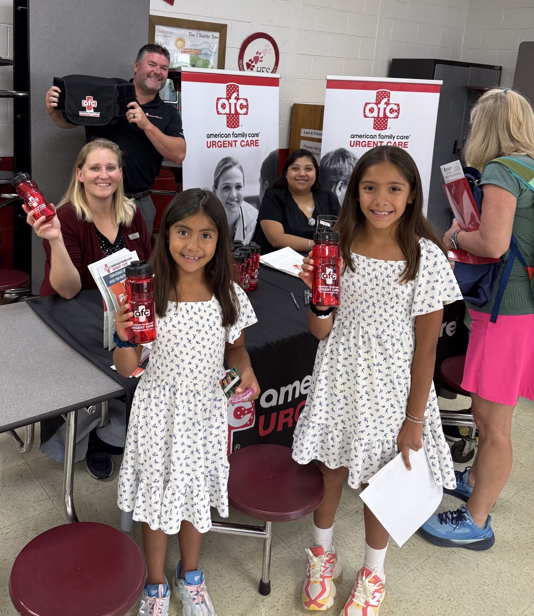 AFC Urgent Care Lenoir donating field day supplies to local elementary schools in Caldwell County