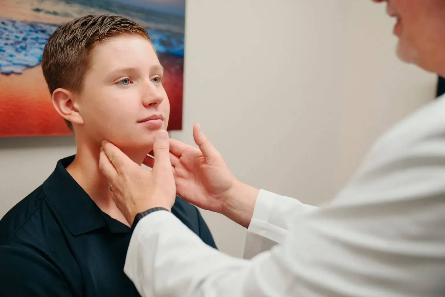 Teenage Boy Getting Strep Test at AFC Teenage Boy Getting Strep Test at AFC